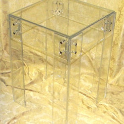 Side table, acrylic with brass rivets - Side Tables And End Tables