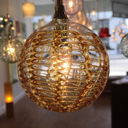 BREEZE CEILING AMBER GLASS CHANDELIER - Chandeliers