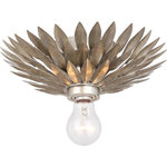 Crystorama - Broche 1 Light Antique Silver Ceiling Mount - Layers of individual wrought iron leaves deliver a stunning, unique and functional light . The tailored elegance of the shimmering metallic florals are perfect for a transitional home though versatile enough to be incorporated into any modern design. While perfect for a bedroom, living area, or kitchen, it can be used anywhere you want to add a bit of glam.