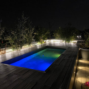 Terrazzo con piscina e serra bioclimatica
