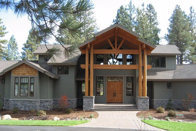 Rustic exterior home idea in Portland