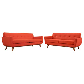 Giselle Atomic Red Loveseat and Sofa Set of 2