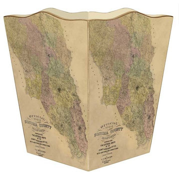 Sonoma County Antique Map Wastepaper Basket