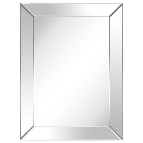 Moderno Beveled Rectangle Wall Mirror, 1"-Beveled Center Mirror, 40"x 30"