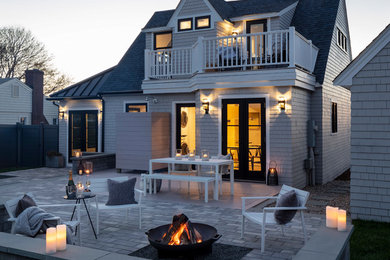Example of a beach style exterior home design in Providence