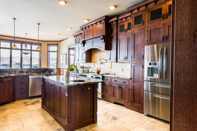 Example of a classic kitchen design in Other
