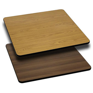 24" Square Table Top With Natural or Walnut Reversible Laminate Top