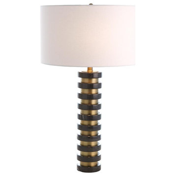 Marble Stack Black Table Lamp