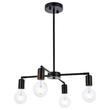 Living District Cairo 4 Light Pendant, Black - LD2339BK