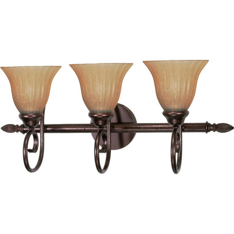 Moulan 3 Light 25" Copper Bronze LED Vanity Wall Light