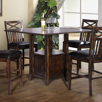 ECI Furniture Augusta 36"H Square Dining Table in Distressed Cherry