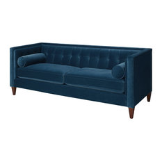 Jack Tuxedo Sofa, Satin Teal