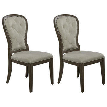 Uph Tufted Back Side Chair - Set of 2 Traditional Multi