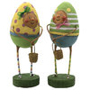Lori Mitchell Eggland's Best Duo Polyresin Easter Crazy Socks Baskets 80059.