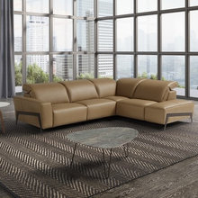 Modern Mahogany Miele Italian Leather Sectional