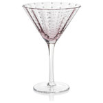 Zodax - Pescara White Dot Martini Glasses, Set of 4, Purple - This set of martini glasses is perfect for chic festive celebrations. Made from colored glass with white color polka dot patterns, these four glasses are fun and unique. These martini glasses are the perfect complement to a classic cocktail.
