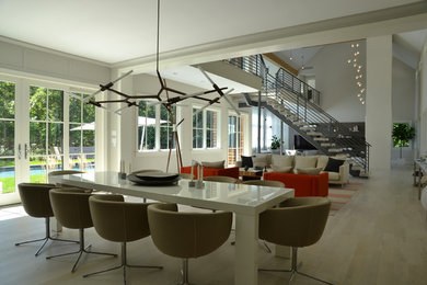 Inspiration for a modern dining room remodel in New York