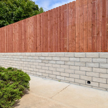 Camarillo Retaining Wall, CMU Block Wall, Wood Fencing
