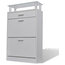 VidaXL Shoe Cabinet With Drawer and Top Glass Shelf, White