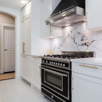 A kitchen with Bertazzoni heritage appliances