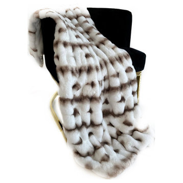 Plutus Creamy Fluffy Bunni Faux Fur Luxury Throw Blanket, Throw 48"W x 60"L