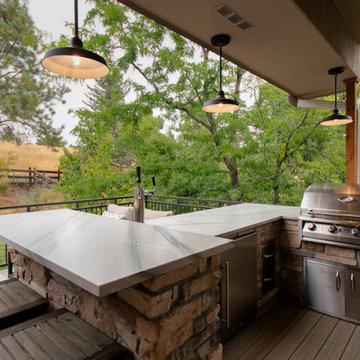 Outdoor Living Space with Grill Island
