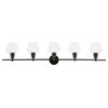 Black Finish And Clear Glass 5-Light Wall Sconce