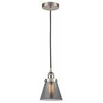 Innovations Lighting - Innovations Lighting 616-1PH-SN-G63 Cone, 1 Light Mini Pendant Industrial St - Innovations Lighting Cone 1 Light 6 inch Matte BlaCone 1 Light Mini Pe Brushed Satin NickelUL: Suitable for damp locations Energy Star Qualified: n/a ADA Certified: n/a  *Number of Lights: 1-*Wattage:100w Incandescent bulb(s) *Bulb Included:No *Bulb Type:Incandescent *Finish Type:Brushed Satin Nickel