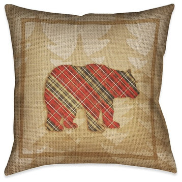 Country Cabin Plaid Decorative Pillow, 18"x18"