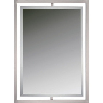 Vintage Rectangular Wall Decor Mirror Beveled Edge and Floating Frame 24 inches