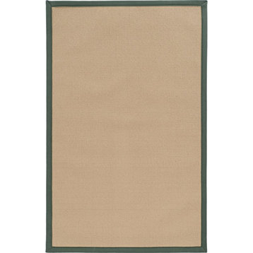 Riverbay Furniture 4' x 6' Transitional Wool Rug in Sisal and Green