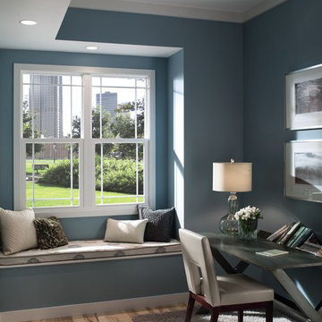 Pella® 250 Series® ENERGY STAR®-qualified single-hung windows add stylish views.