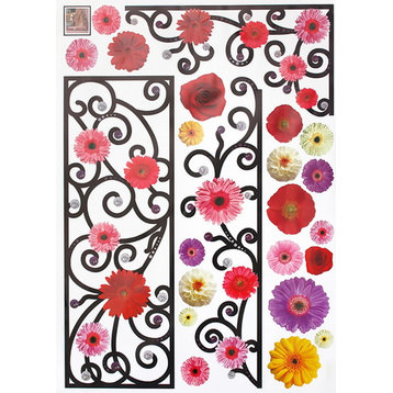Flower Frame - Large Wall Decals Stickers Appliques Home Decor