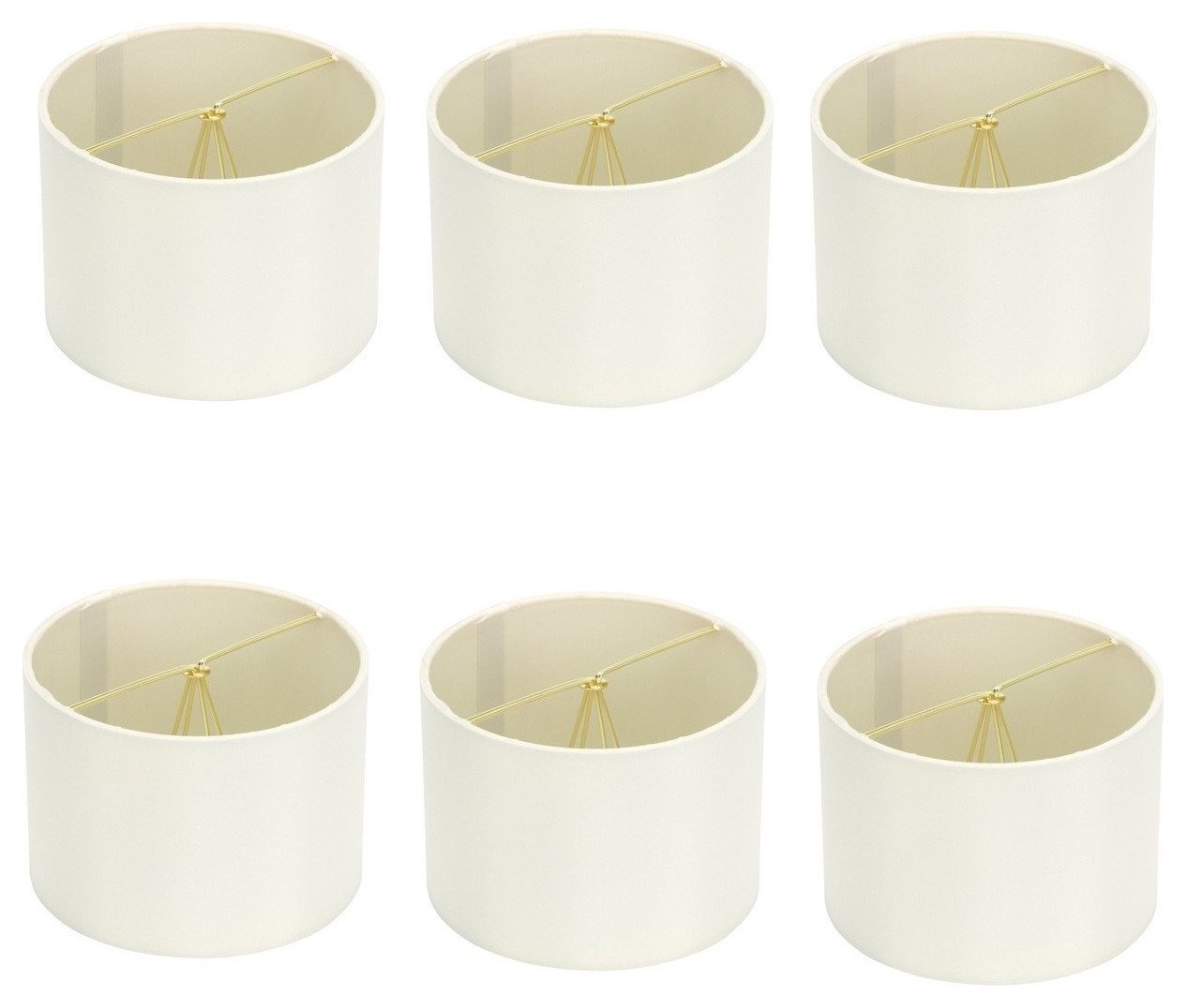 Eggshell Silk 6" Drum Chandelier Lamp Shades, Set of 6 - Transitional ...