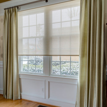 Pinch-pleat Drapery Panels on Hooks and Rod