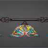Elegante 3 Light Bar In Dark Granite, 19" Kaleidoscope Tiffany Glass