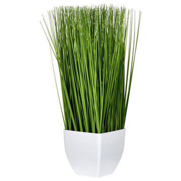 22.5" Green Potted Grass