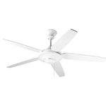 Progress Lighting - Progress Lighting 54" 5-Blade Fan, White - 54" five-blade Energy Star Fan with White blades and a White finish. The AirPro Signature ceiling fan offers great performance and value. This contemporary styled fan features a powerful, 3-speed motor that can be reversed to provide year-round comfort. Includes innovative canopy system that can be installed on vaulted ceilings up to 12:12 pitch. A 1" x 6" downrod is included, however, longer downrods can be ordered separately.