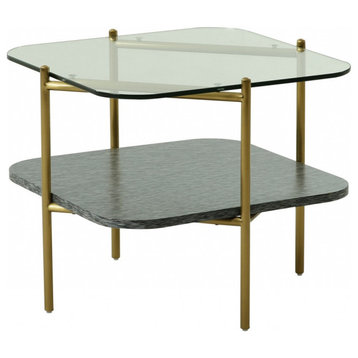 Modrest Cari Glam Gold + Glass End Table