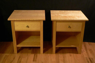 Maple Night Stands with Tiger Maple Tops