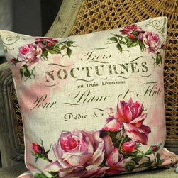 Nocturnes Rose Pillow - Decorative Pillows