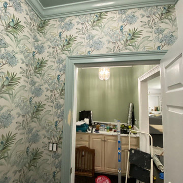 Powder room wallpaper installation Burnet, TX