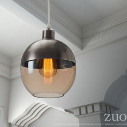 Zuo Trente Ceiling Lamp Satin & Amber - SKU: 50315 - Pendant Lighting