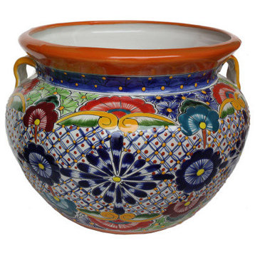 Medium Multicolor Talavera Ceramic Pot