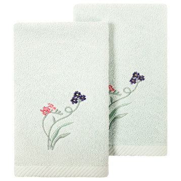 Linum Home Textiles 100% Turkish Cotton STELLA 2PC Emb Fingertip Towel Set