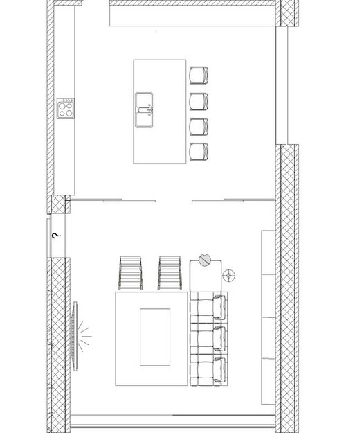 How would you make this kitchen and dining room layout?