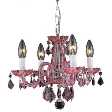 Elegant Lighting Value Rococo 4-Light Pink Pendant