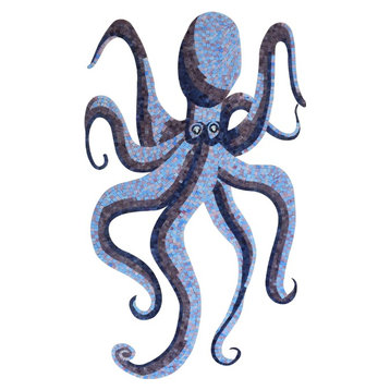 Glass Octopus Handmade Mosaic, 24"x39"