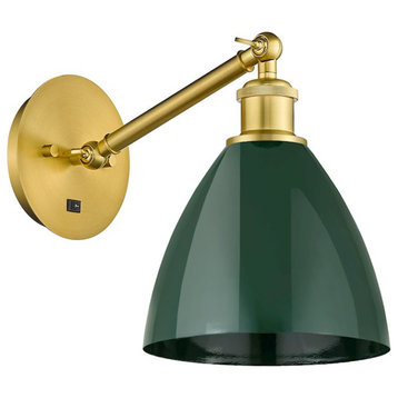 Innovations Ballston Ply Dome 7.5" 1-Light Sconce, Gold/Green