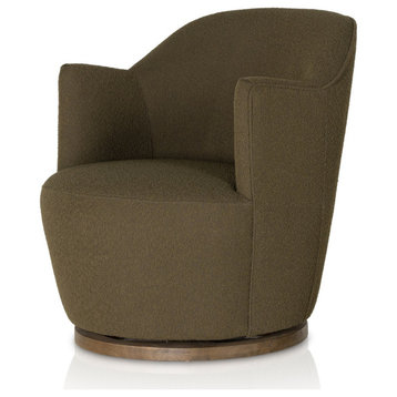 Aurora Fiqa Boucle Olive Swivel Chair